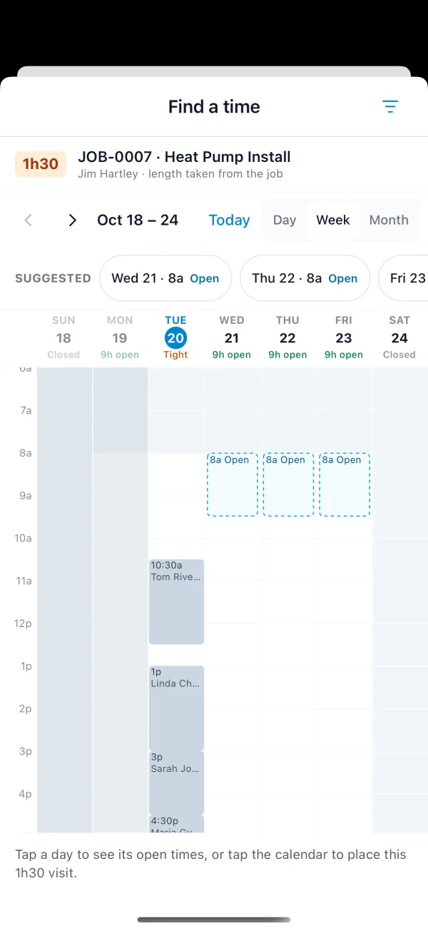 Find a time on the phone