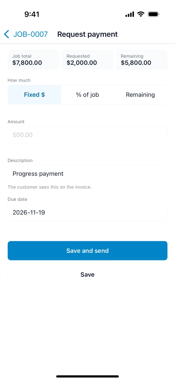 Request payment on the phone