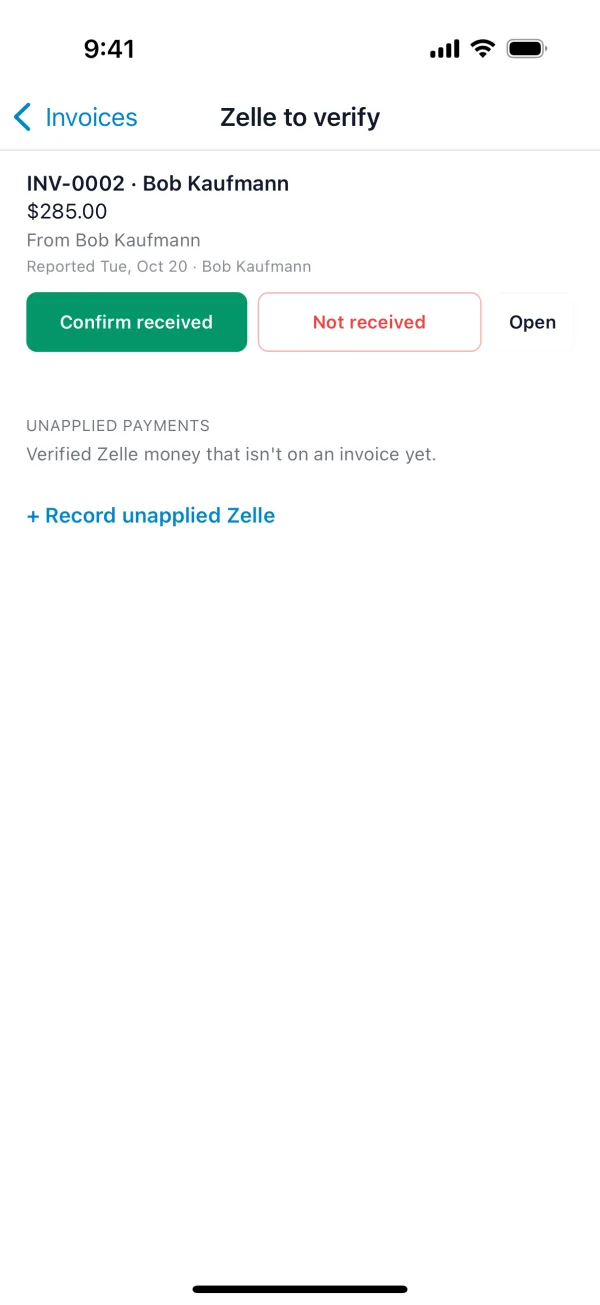 Zelle to verify on the phone
